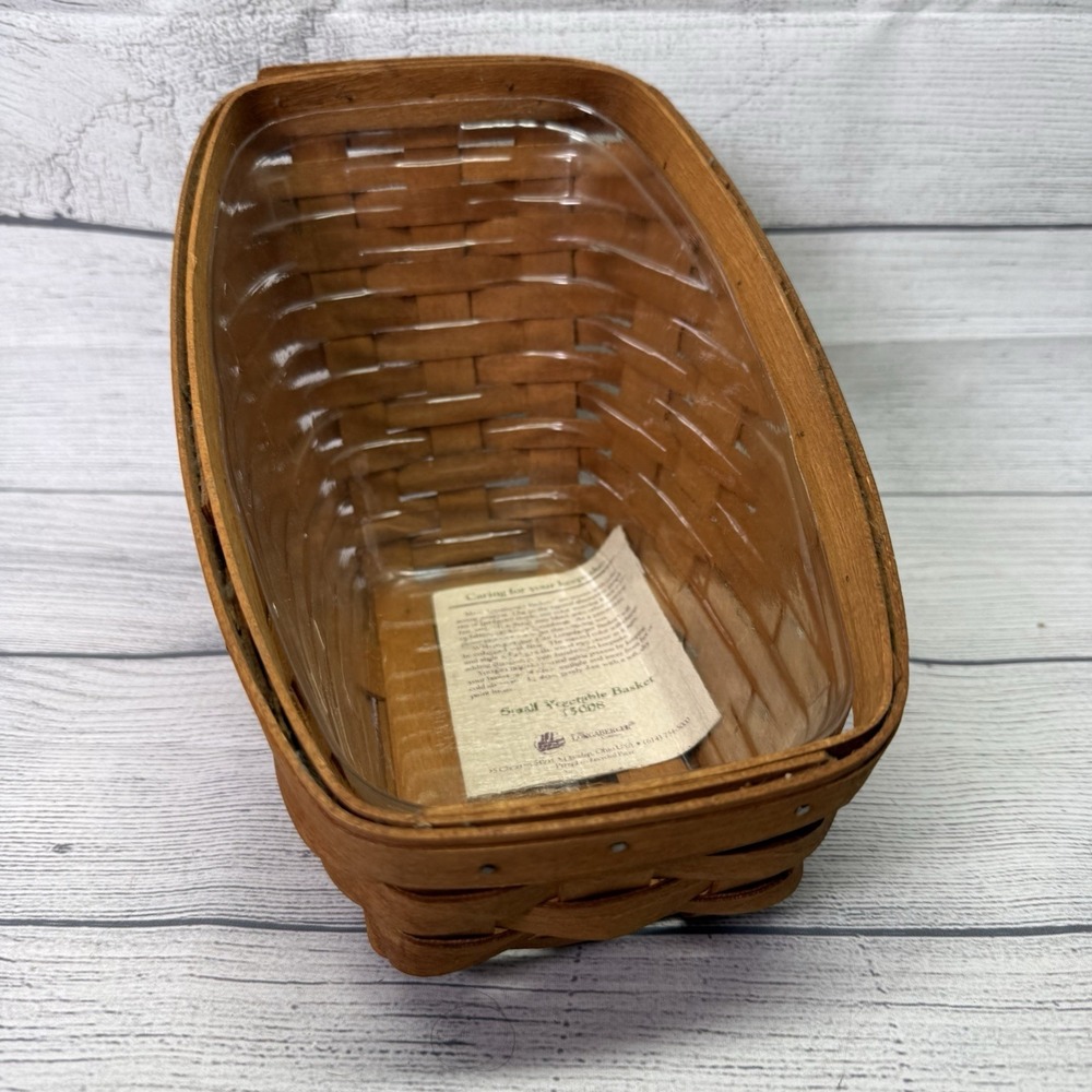 Longaberger 1994 Small Vegetable Basket - Basket and Protector - Picture 2 of 12